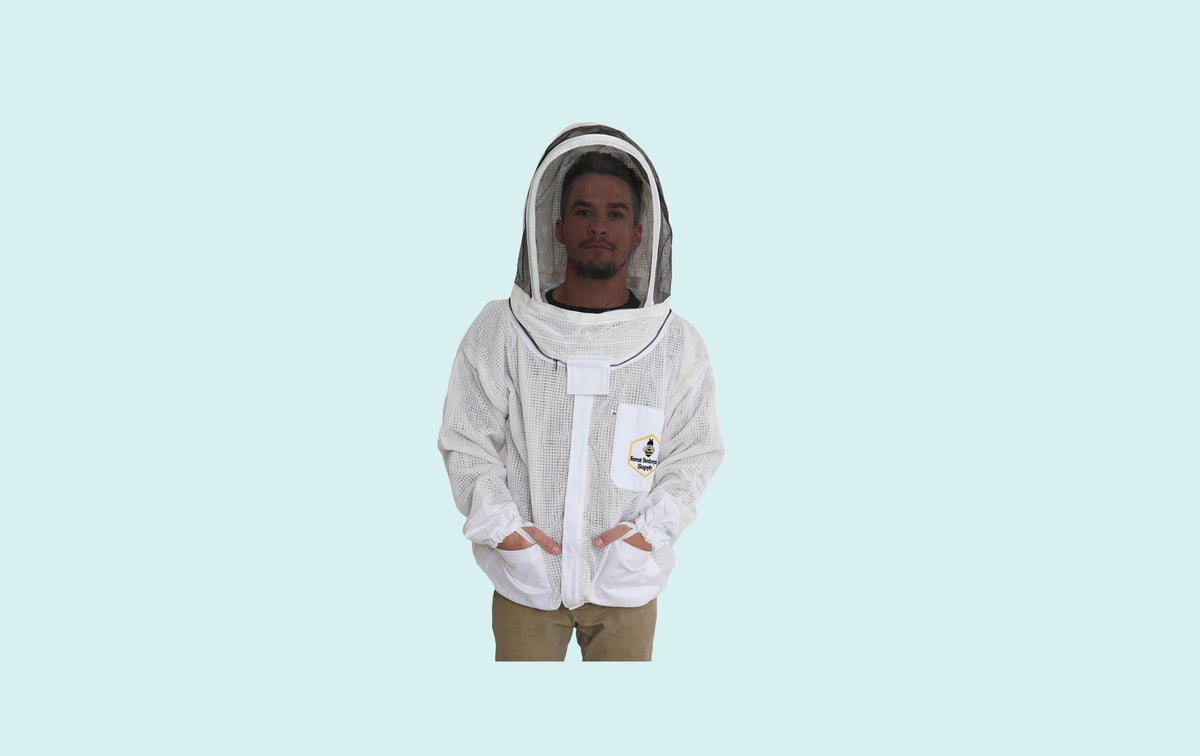 Ventilated 3 Layer beekeeping Jacket with Fencing Veil – Forest