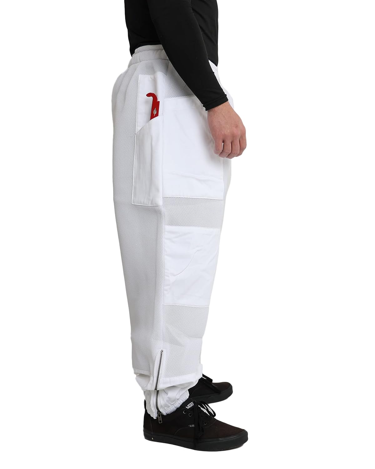 ventilated beekeeper pants, protective beekeeping pants, bee hive maintenance pants, breathable beekeeping pants, ventilated protection pants, beekeeper workwear, lightweight beekeeping pants, hive maintenance gear, beekeeping protective clothing, comfortable beekeeper pants