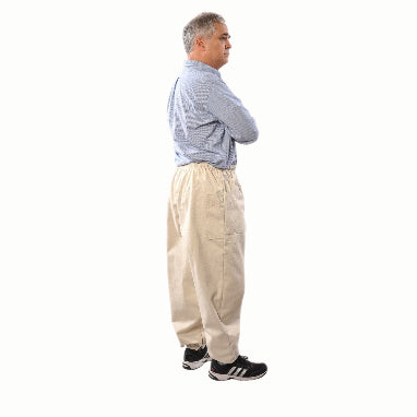 Durable canvas beekeeping pants with reinforced fabric for hive work