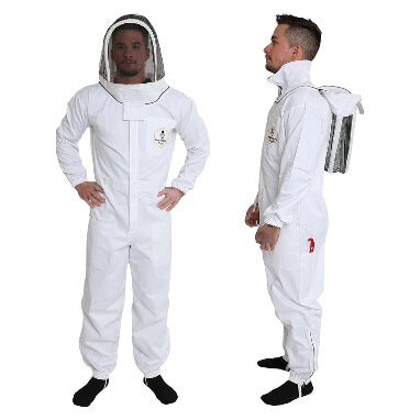 Adult cotton beekeeping suit with breathable fabric and fencing veil