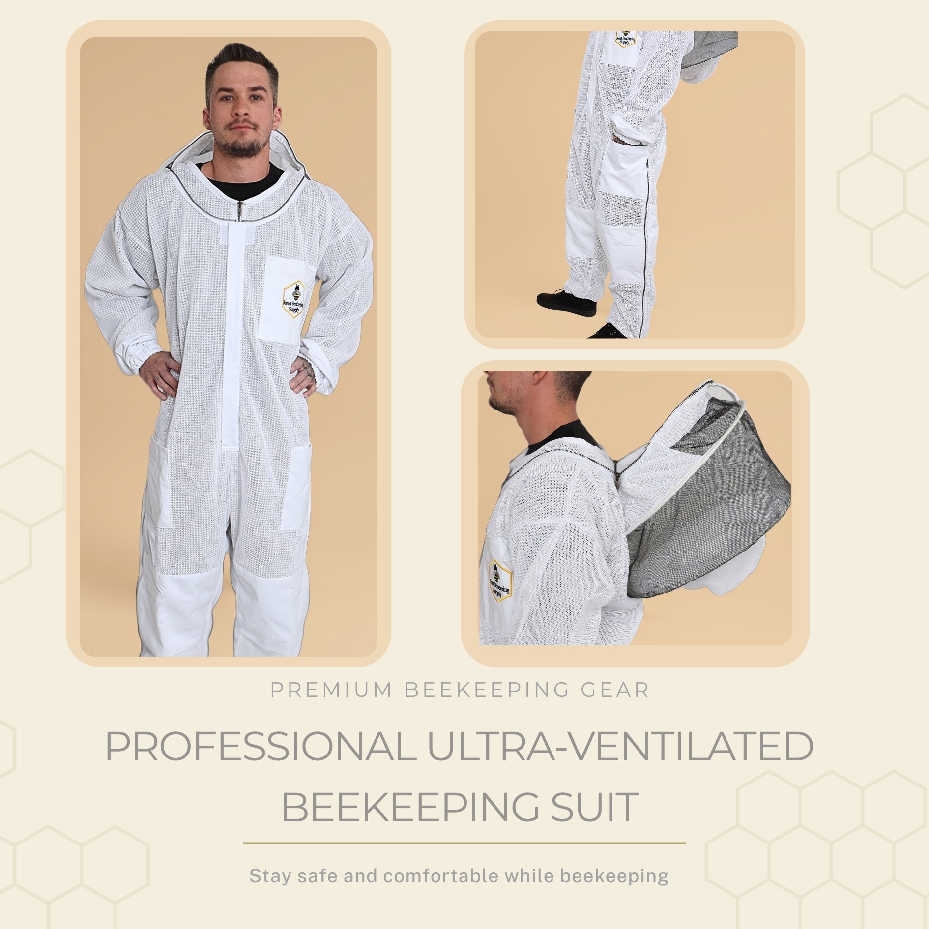 3 Layer Ultra Ventilated Beekeeping Jacket for Men and