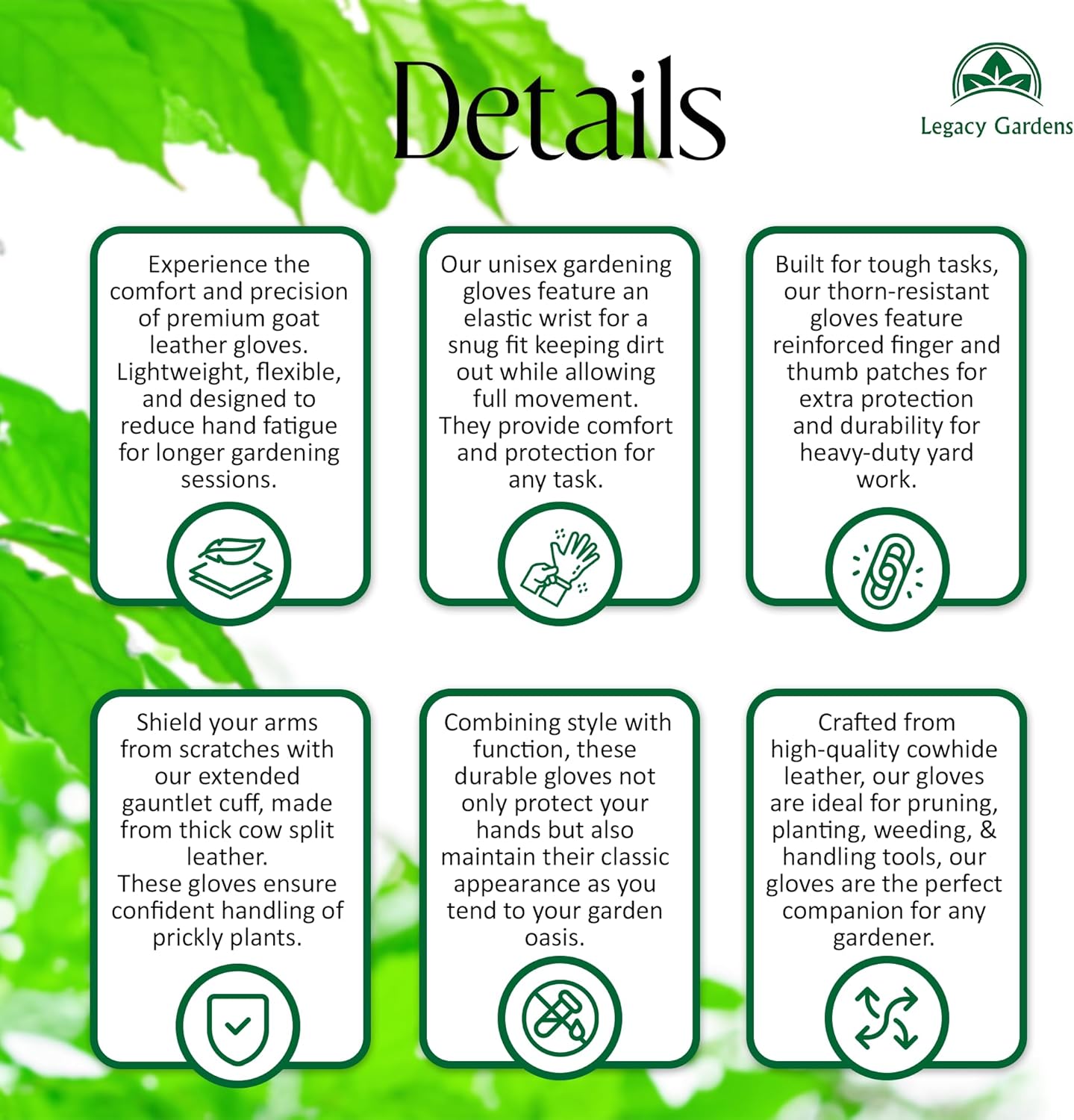 details of gardening gloves