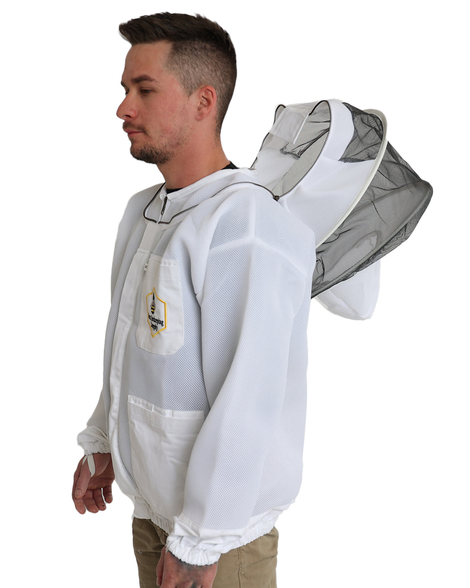 Ventilated Ultralight Bee Jacket with Round Veil For Beekeepers