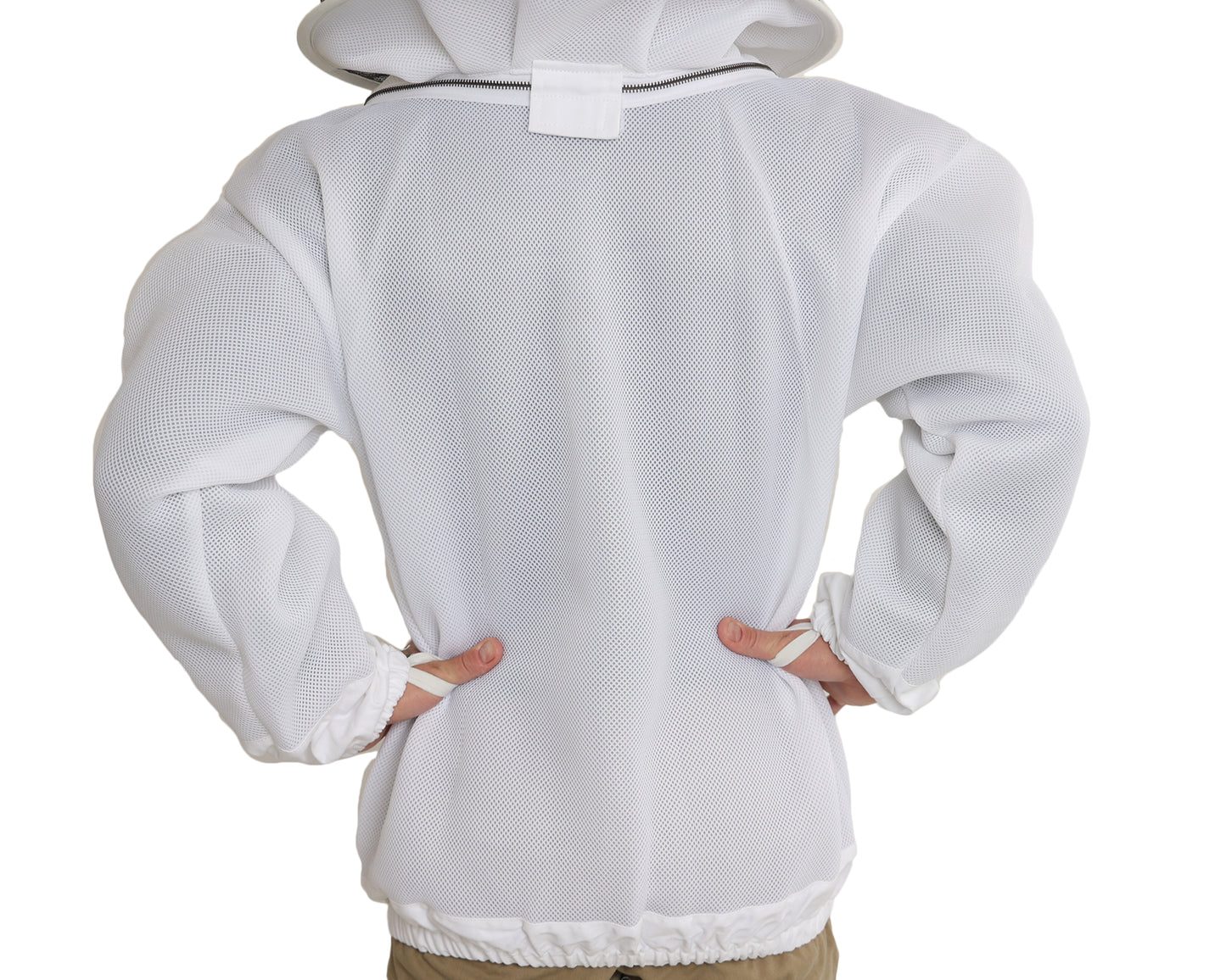 Ventilated ultralight bee jacket with round veil, designed for beekeepers for enhanced comfort and protection
