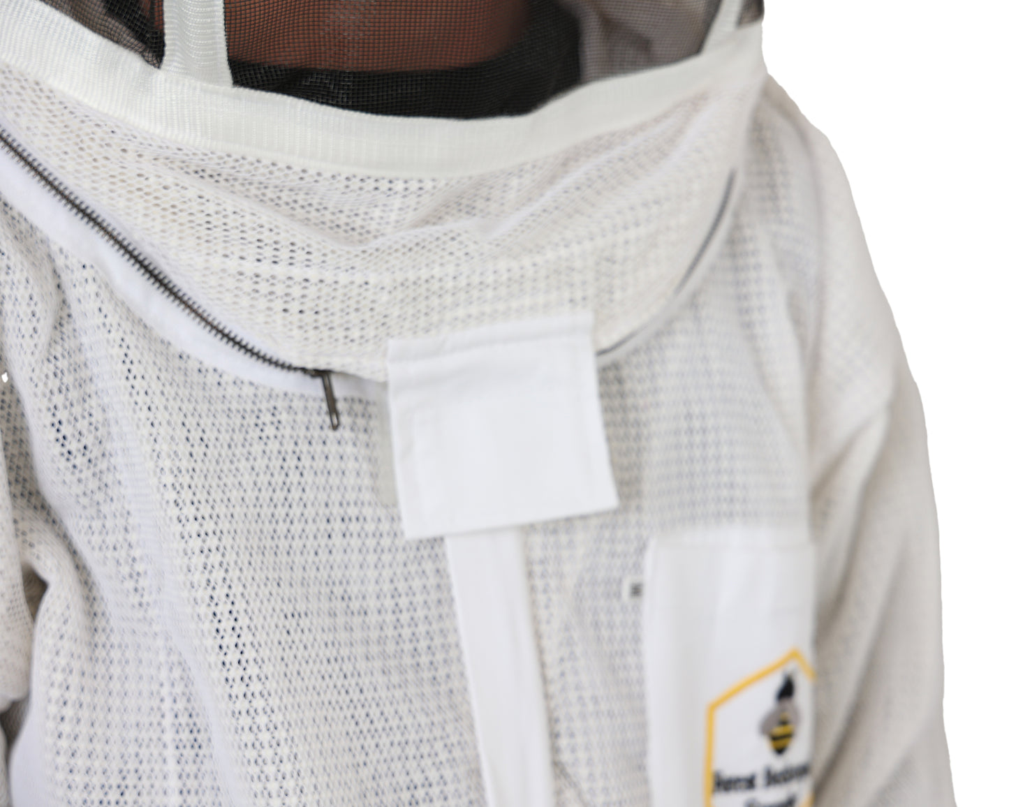 Ventilated 3-layer beekeeping jacket with fencing veil for maximum comfort and protection