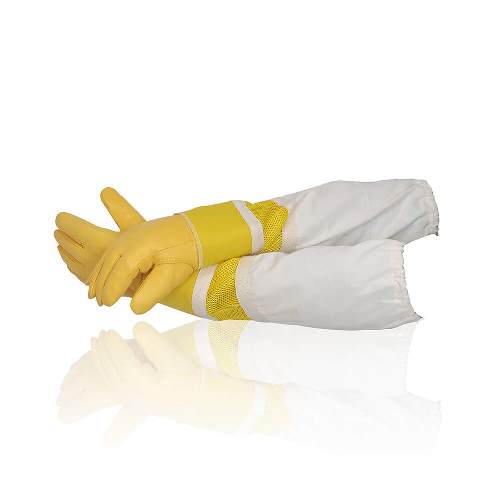 Cowhide heavy Duty Beekeeping glove with Cuff and Ventilated sleeve