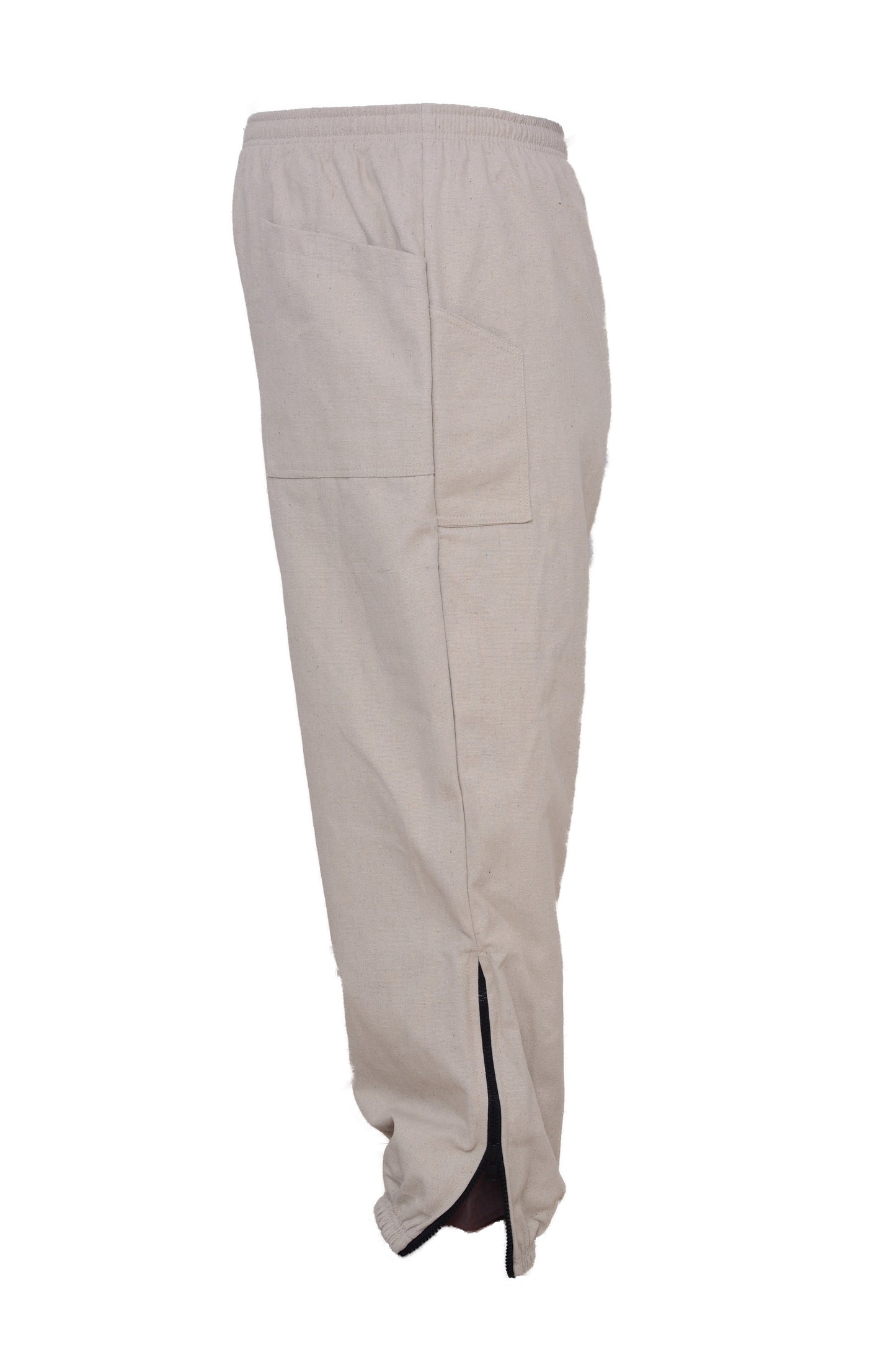 Heavy-duty canvas pants for beekeepers with added durability for beehive maintenance