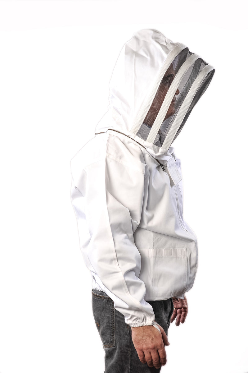 Cotton Beekeeping Jacket with Fencing Veil for honey bee hive work
