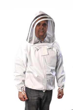 
                  
                    Load image into Gallery viewer, Forest Beekeeping | Premium breathable Cotton Beekeeper Jacket with Fencing Veil
                  
                