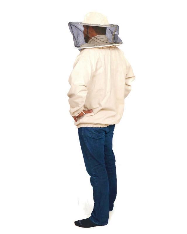 Protective beekeeping gear with round veil – durable stitching and secure zipper closure