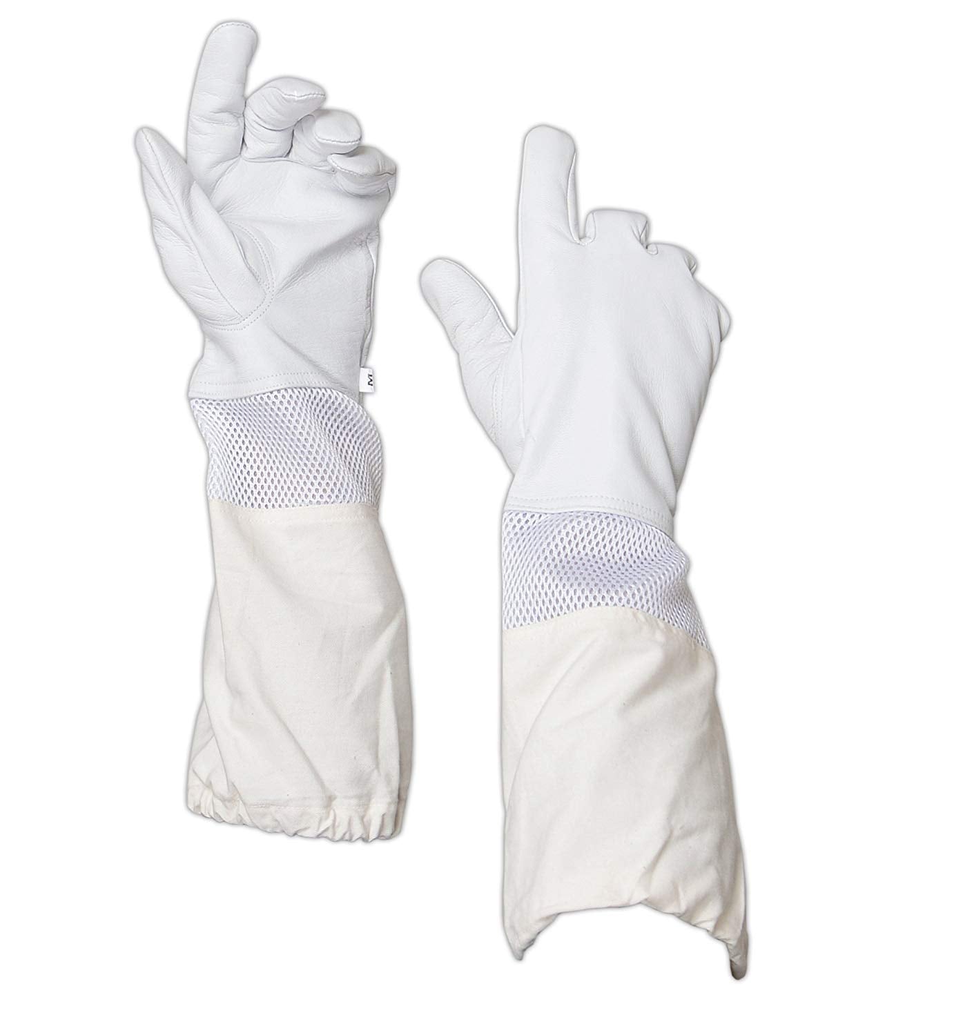 Forest Beekeeping Supply goatskin leather ventilated beekeeper glove. The glove features durable goatskin leather for protection and a ventilated design to keep hands cool and comfortable during hive inspections.