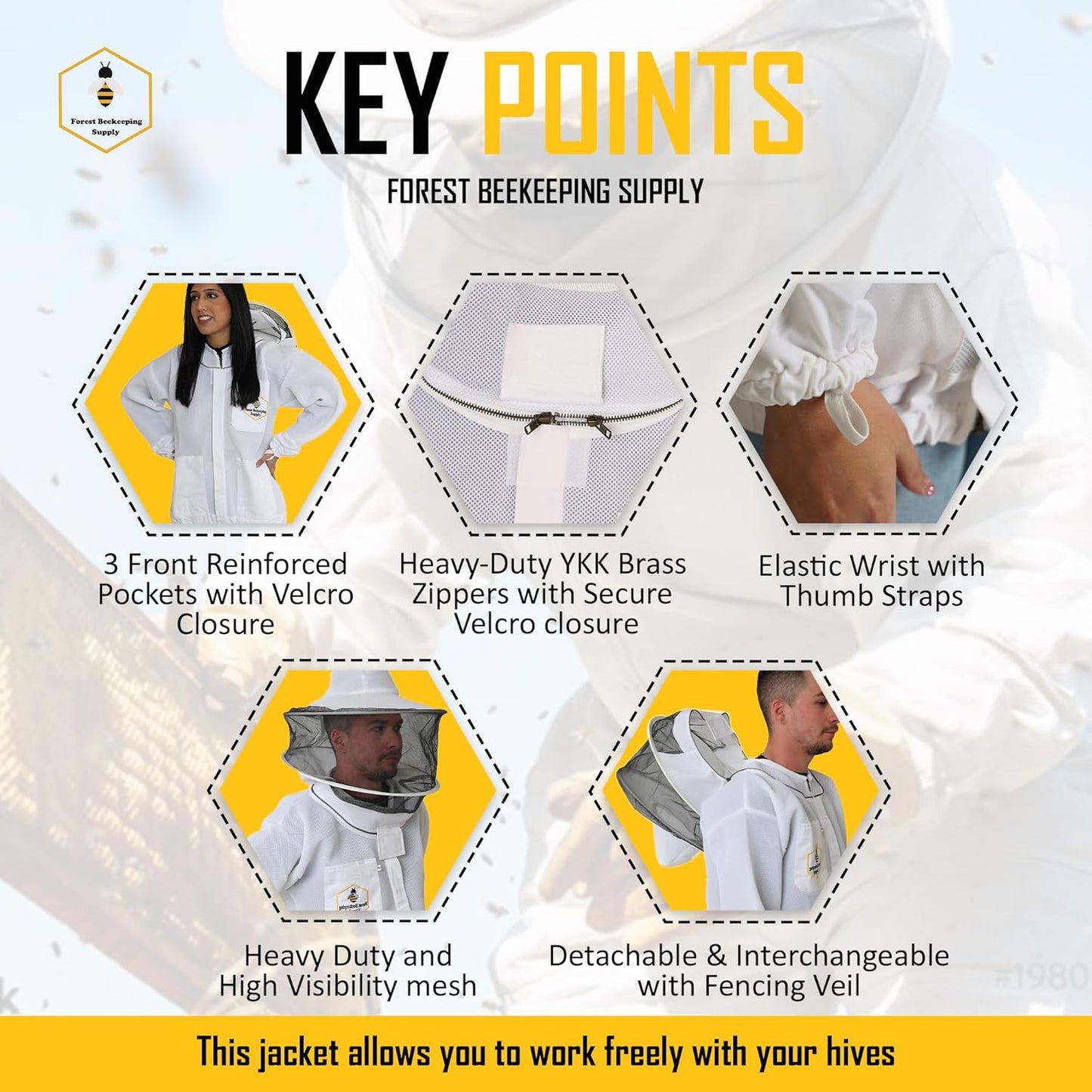 key points of jacket with round hood