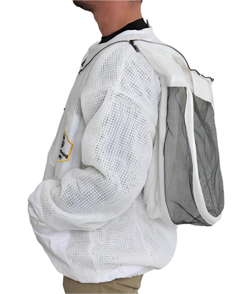 Ventilated 3-layer beekeeping jacket with fencing veil for maximum comfort and protection