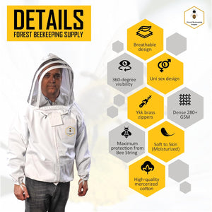 
                  
                    Load image into Gallery viewer, Premium breathable Cotton Beekeeper Jacket with Fencing Veil
                  
                