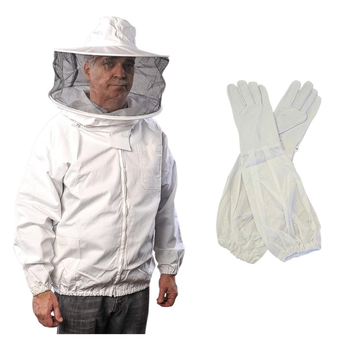 beekeeper jackets with hood and glove kit for bee hive maintenance by forest beekeeping supply 