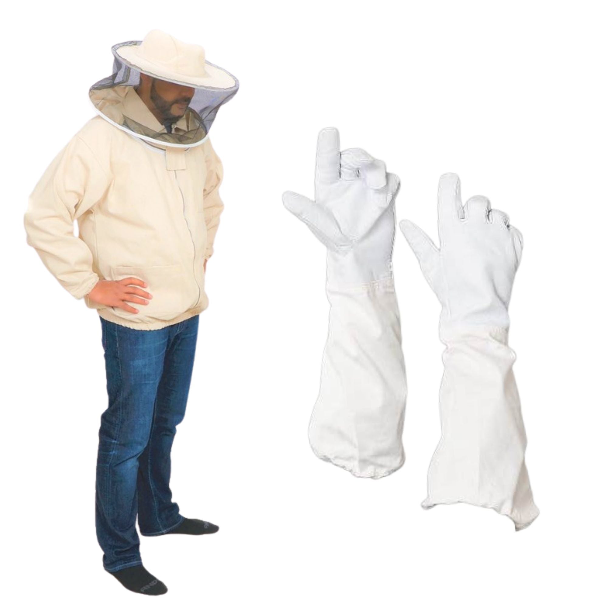 Forest Beekeeping Supply- Beekeeper Jacket with Round Veil Hood, Profe