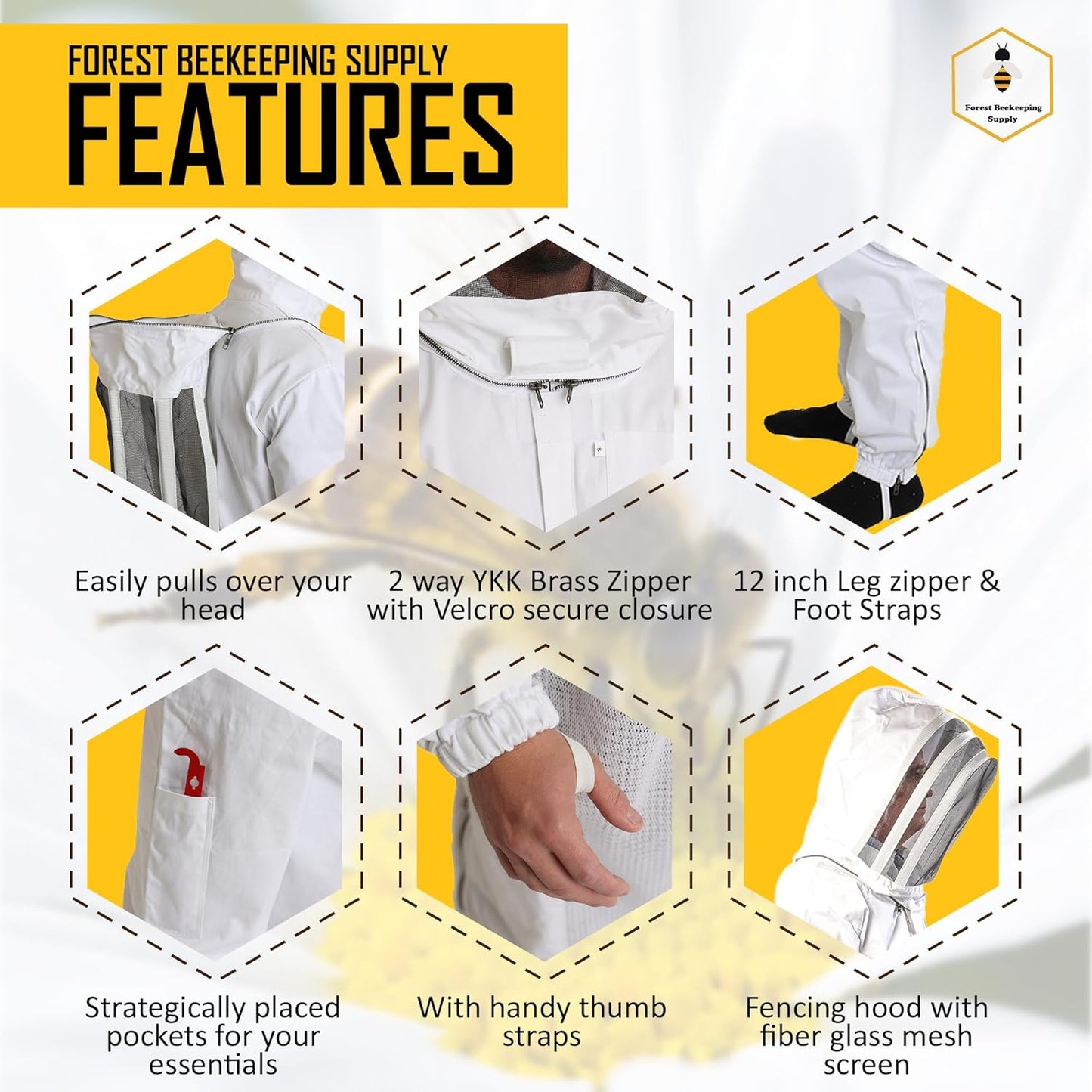 
                  
                    Premium beekeeping  100 % Cotton breathable bee Suit with Fencing Hood
                  
                