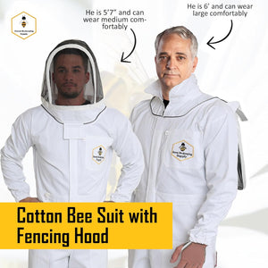 
                  
                    Load image into Gallery viewer, Premium beekeeping  100 % Cotton breathable bee Suit with Fencing Hood
                  
                