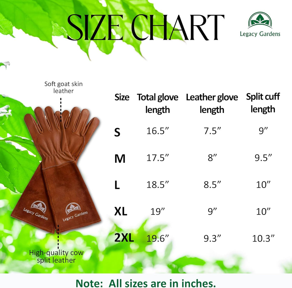 
                  
                    Load image into Gallery viewer, Legacy Gardens Thorn Resistant Leather Gardening Gloves for Rose Pruning &amp;amp; Yard work
                  
                