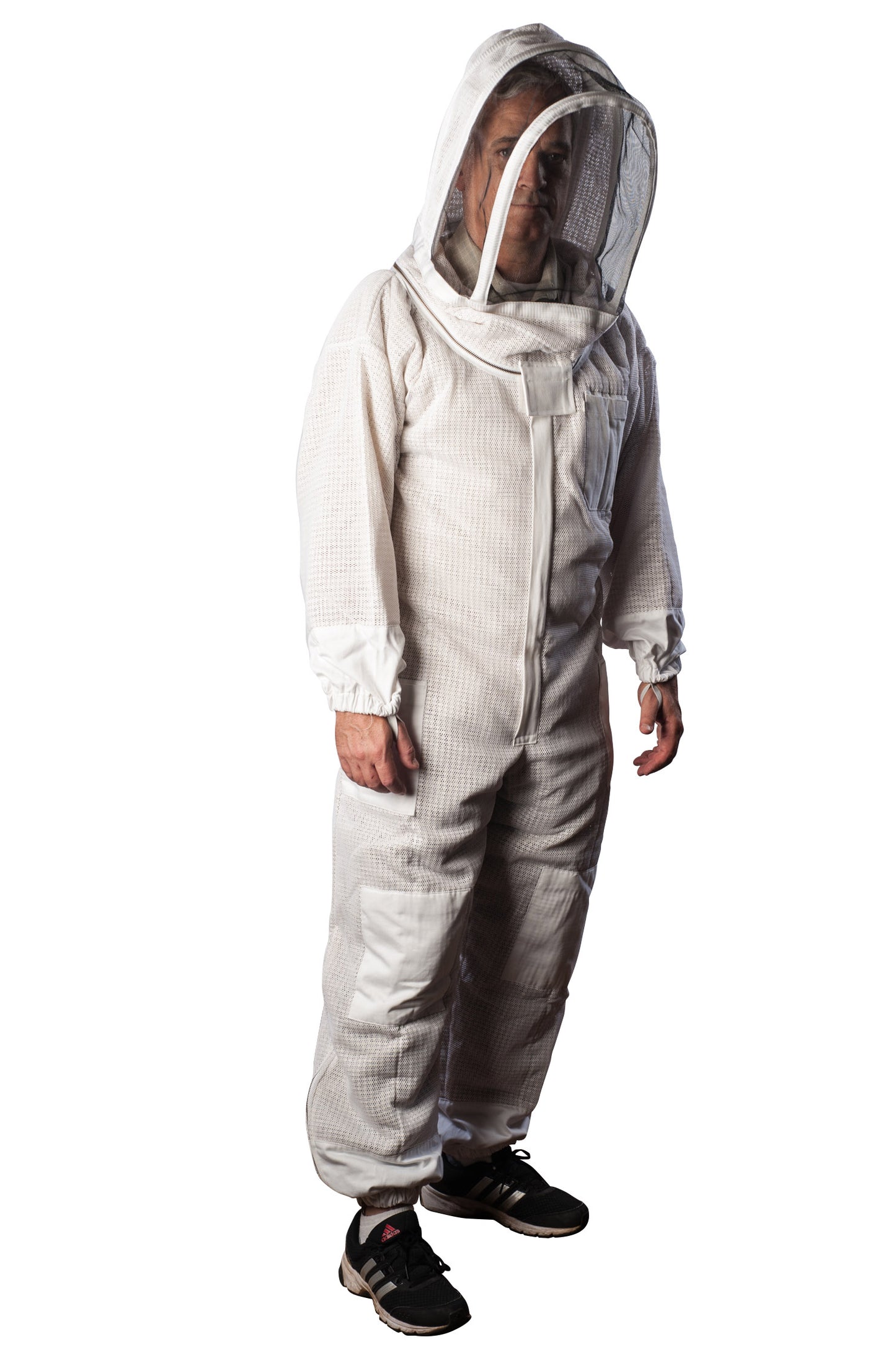 ventilated bee suit with veil , beekeeping suit vented, bee suit ventilated, ventilated 3 layer beekeeper suit , air breeze bee suit ,  forest beekeeping ventilated suit