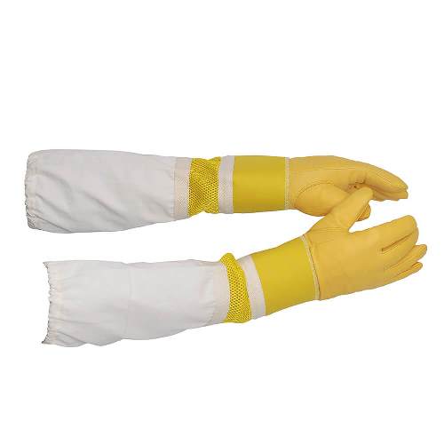 
                  
                    Load image into Gallery viewer, Cowhide heavy Duty Beekeeping glove with Cuff and Ventilated sleeve
                  
                