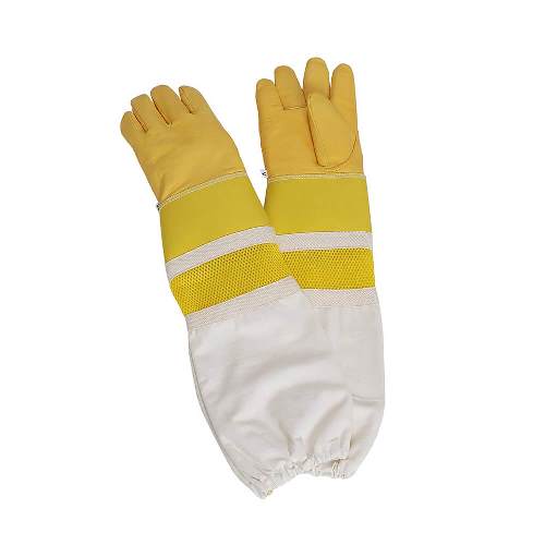
                  
                    Load image into Gallery viewer, Cowhide heavy Duty Beekeeping glove with Cuff and Ventilated sleeve
                  
                
