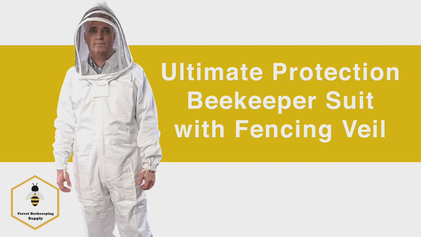 
                  
                    Load and play video in Gallery viewer, Premium beekeeping  100 % Cotton breathable bee Suit with Fencing Hood
                  
                