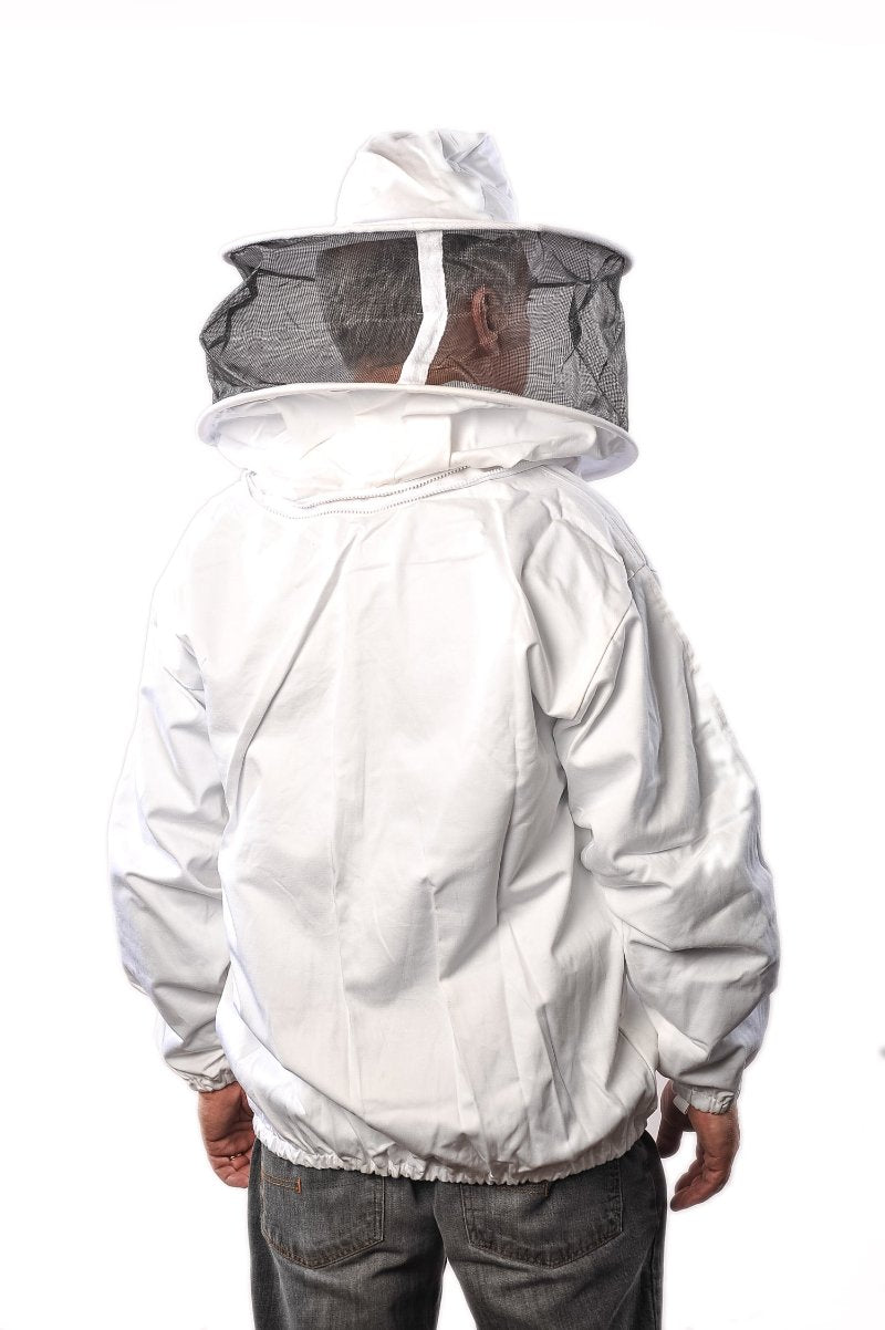 
                  
                    Forest Beekeeping premium breathable cotton beekeeping jacket featuring a round veil hood. The jacket is designed for comfort and protection with its lightweight, breathable fabric and secure veil for full-face coverage
                  
                