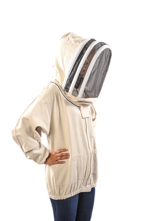 
                  
                    Load image into Gallery viewer, Forest Beekeeping | Premium Beekeeping Canvas Cotton Jacket | Fencing Hood | YKK Brass Zippers | Natural Canvas Cotton
                  
                
