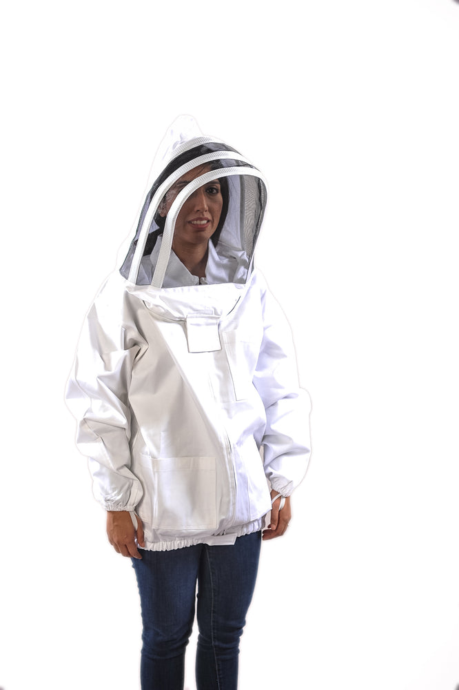 
                  
                    Load image into Gallery viewer, Forest Beekeeping | Premium breathable Cotton Beekeeper Jacket with Fencing Veil
                  
                