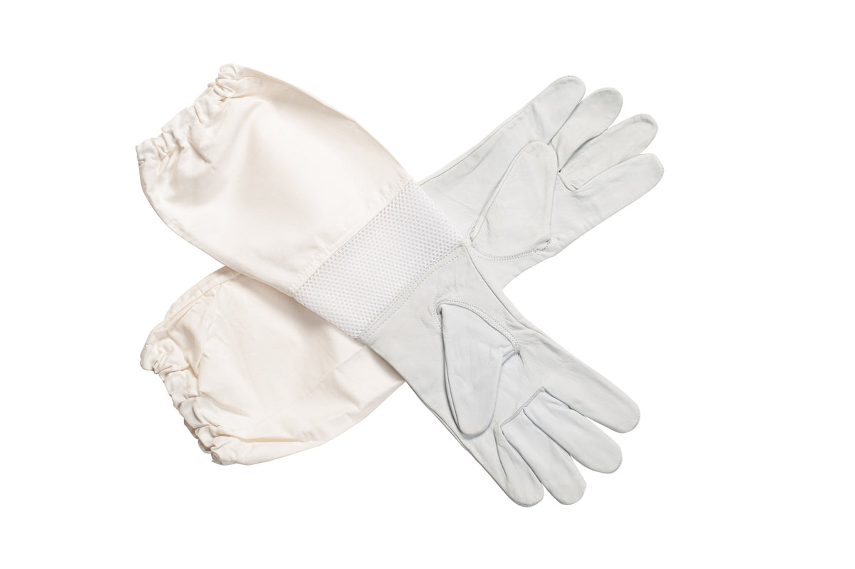 Goatskin beekeeping gloves with long sleeves for enhanced protection