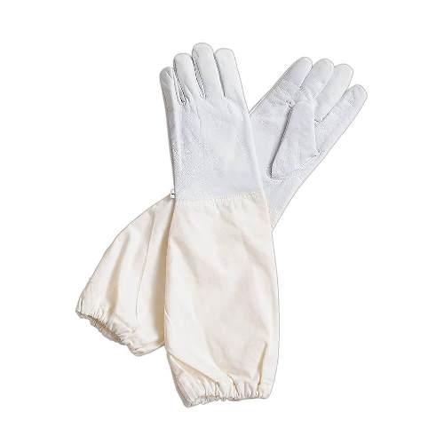Goatskin beekeeping gloves with long sleeves for enhanced protection