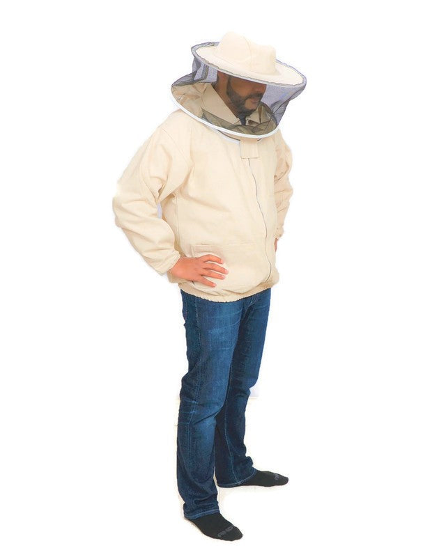 Beekeeping jacket with round veil hood 