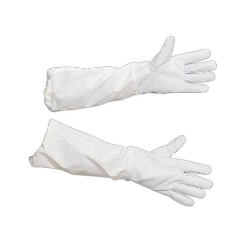 Leather bee gloves with elastic cuffs for honey bee hive inspections
