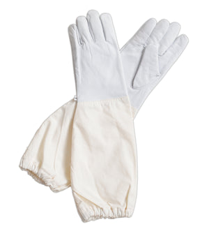 
                  
                    Load image into Gallery viewer, Children Goatskin Leather Beekeeper&amp;#39;s Glove with Long Canvas Sleeve &amp;amp; Elastic Cuff
                  
                