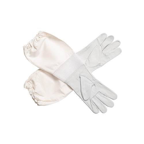 Forest Beekeeping Supply goatskin leather ventilated beekeeper glove. The glove features durable goatskin leather for protection and a ventilated design to keep hands cool and comfortable during hive inspections.