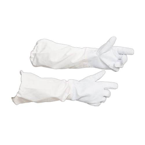 Goatskin beekeeping gloves with long sleeves for enhanced protection